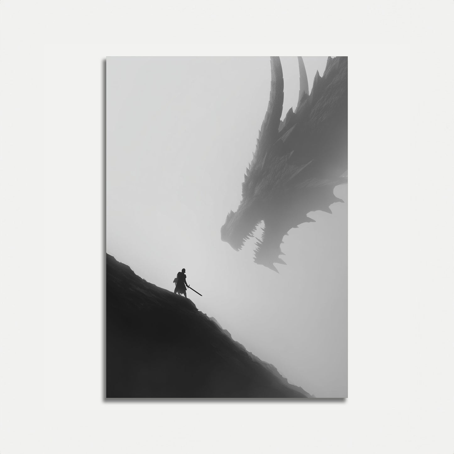 Póster de enfrentamiento del guerrero dragón