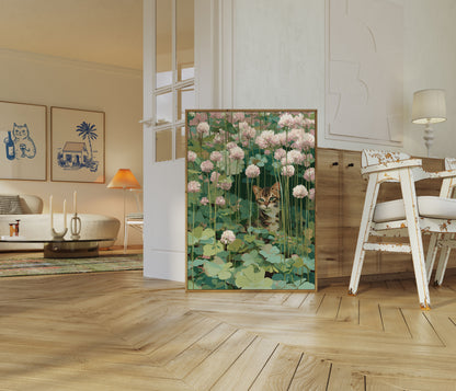 Cat Among Water Lilies Poster