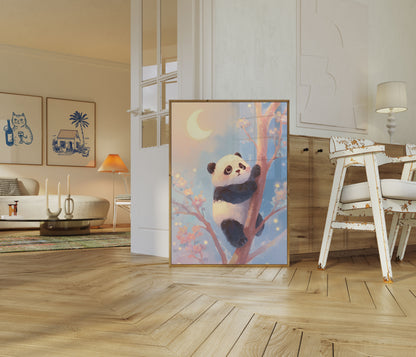Moonlit Panda Tree Poster