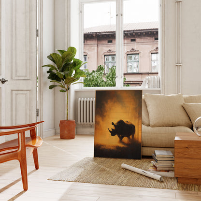 Neushoorn in Gouden Stof Poster