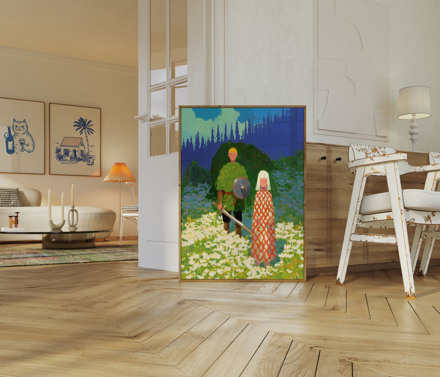 Plakat Średniowiecznych Wojowników w Rozkwicie