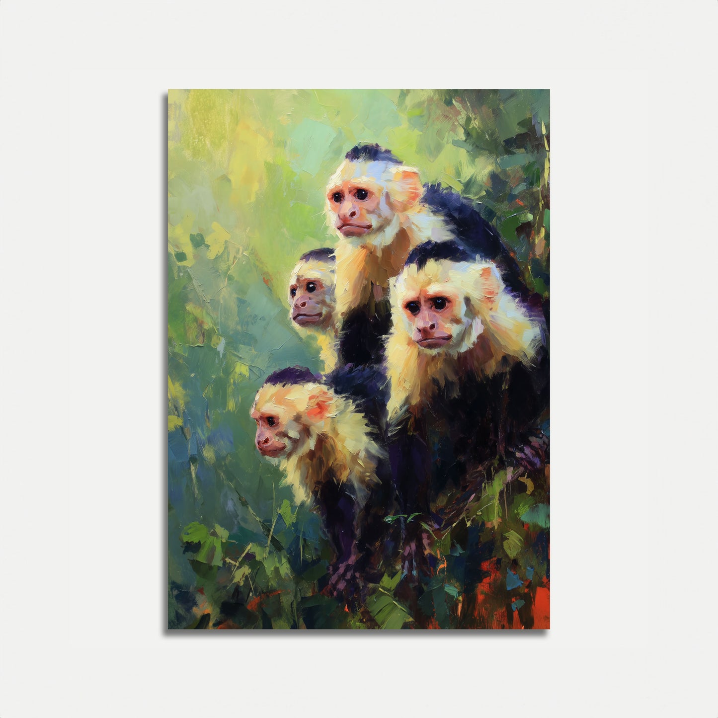 Póster de Retrato Familiar de Monos