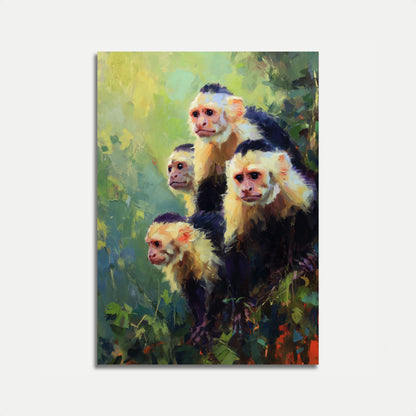 Póster de Retrato Familiar de Monos