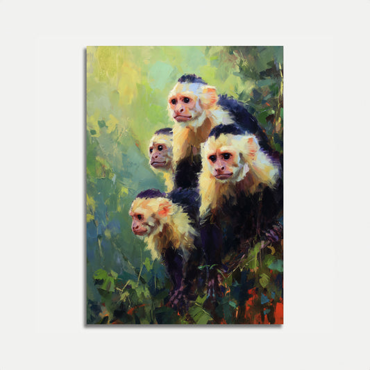 Plakát s rodinou opic