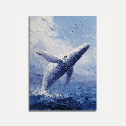 Majestic Whale Leap Poster