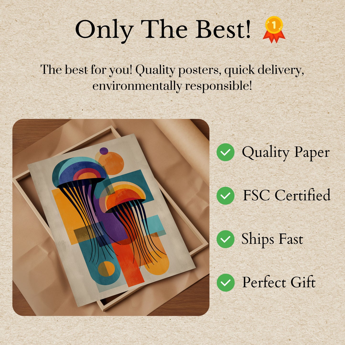 Abstract Jellyfish Geometric Poster