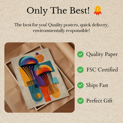 Abstract Jellyfish Geometric Poster