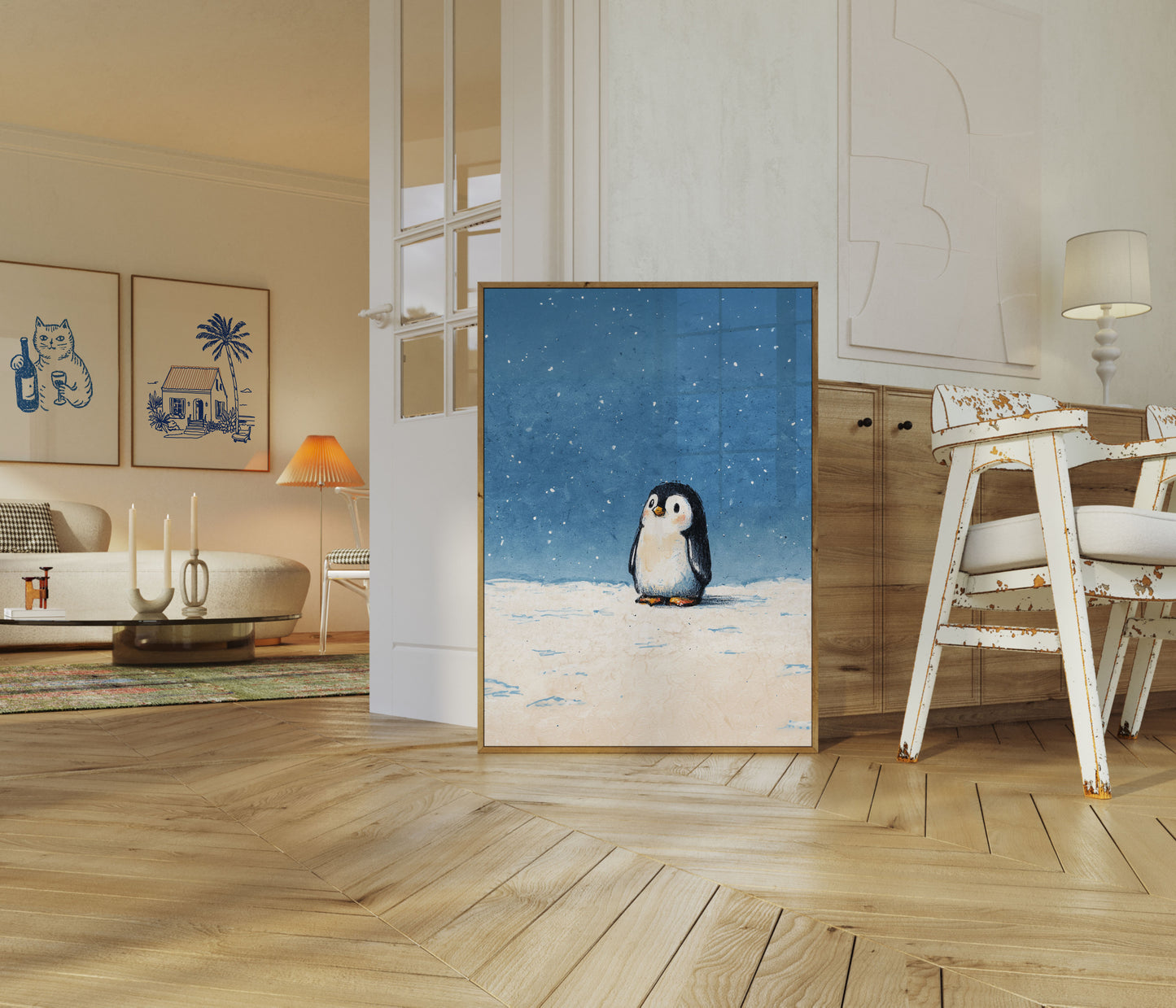 Lone Penguin Winter Poster