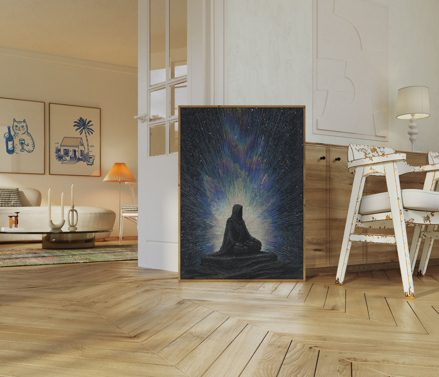 Póster de Meditación Bajo la Luz de las Estrellas