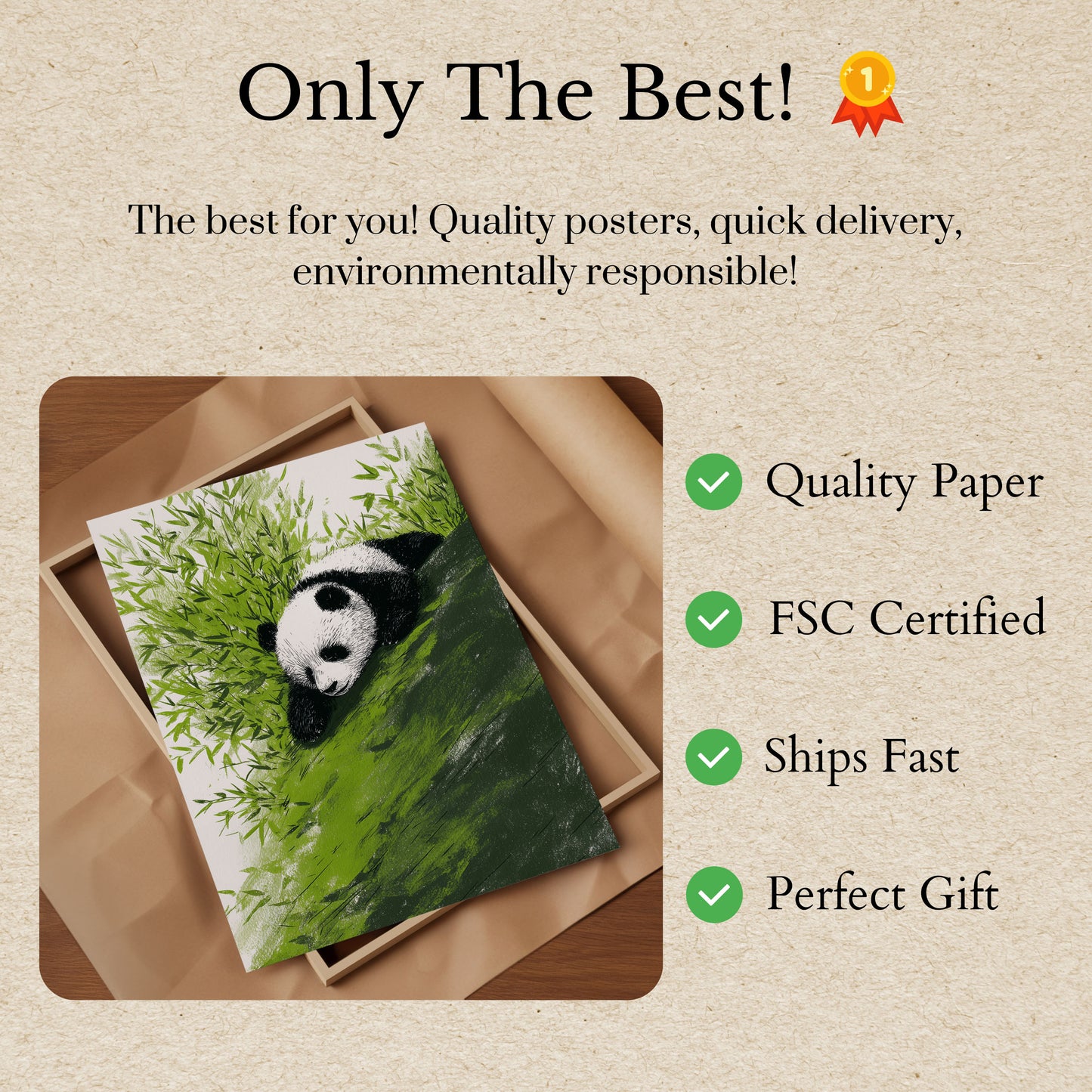 Reuzenpanda Rustend op Tak Poster