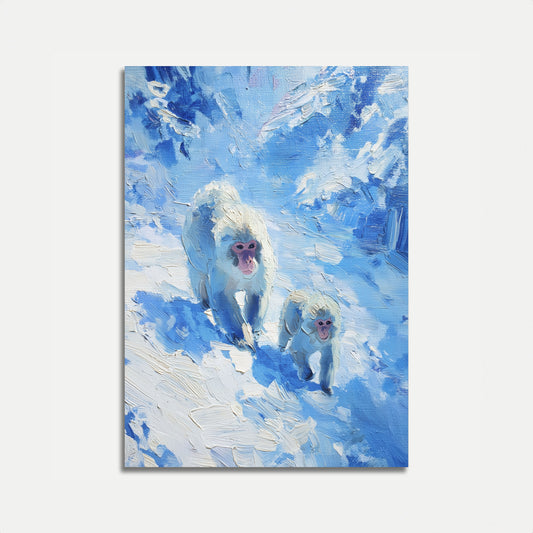 Pôster de Macacos da Neve no Inverno