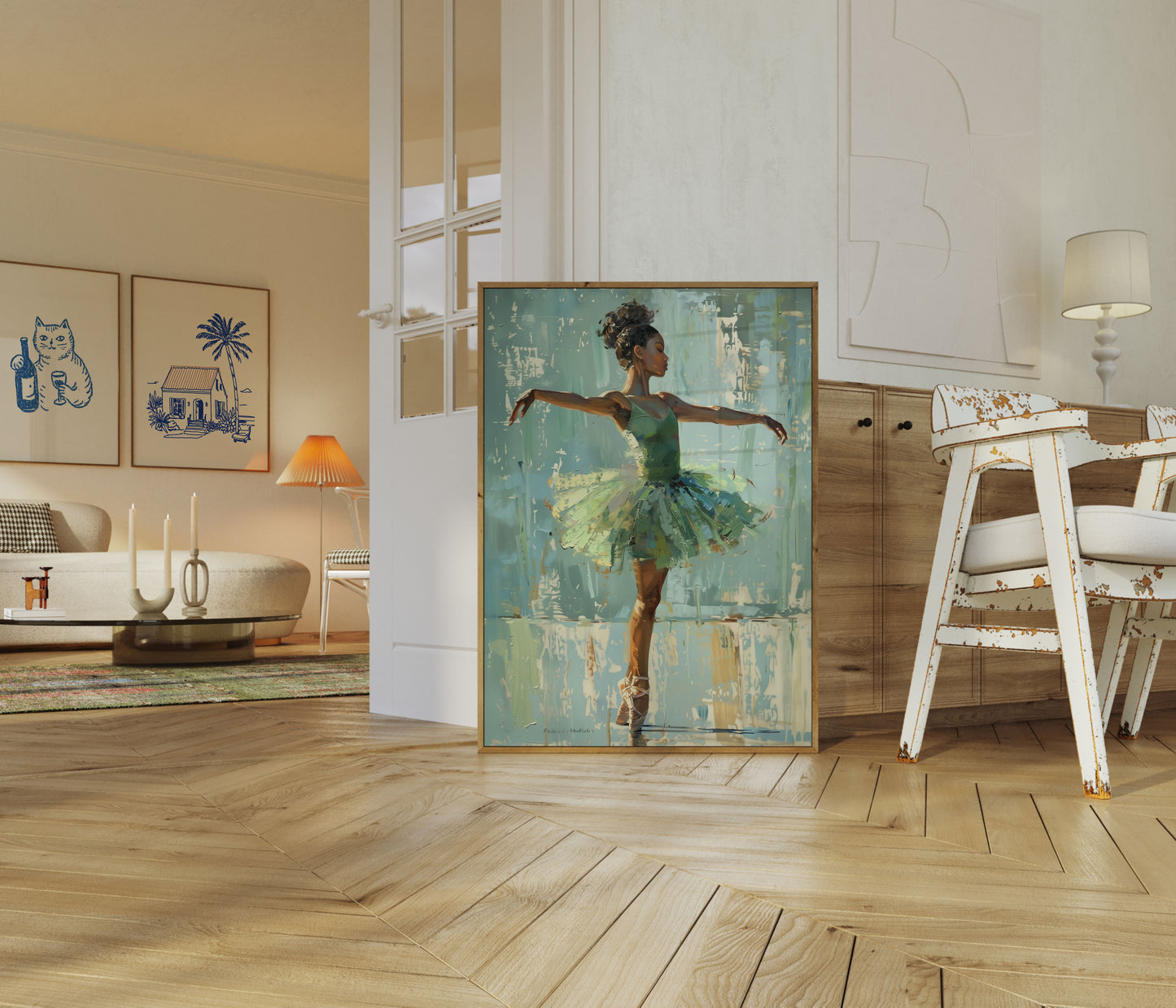 Ballet Grace in Green Poster