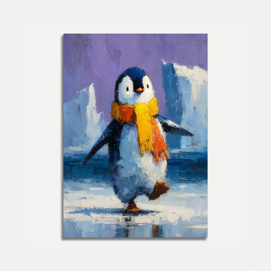 Cozy Penguin Winter Poster