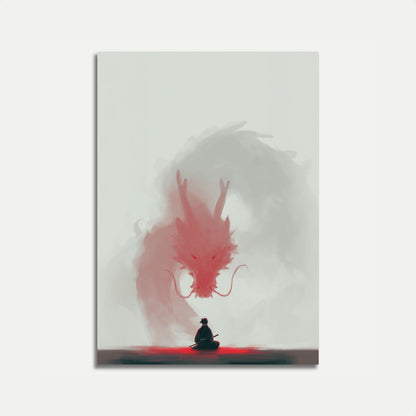 Póster de meditación del Dragón Carmesí