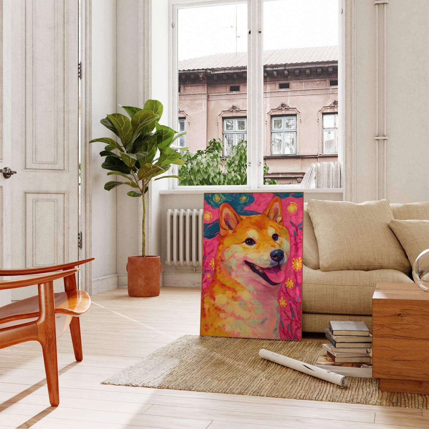 Poster di Shiba Inu colorato