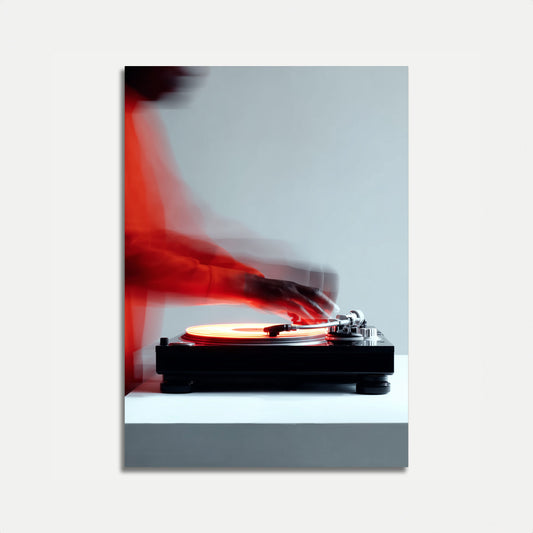 Vinyl Rhythm in Motion Poster