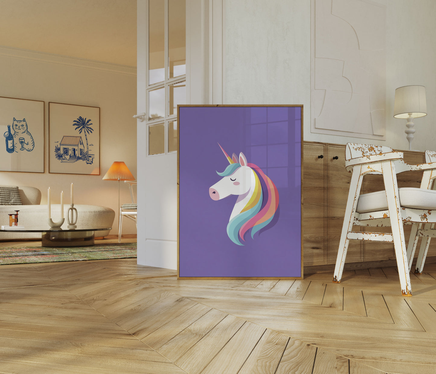 Poster Magico di Unicorno Arcobaleno