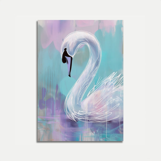 Affiche élégante du cygne blanc