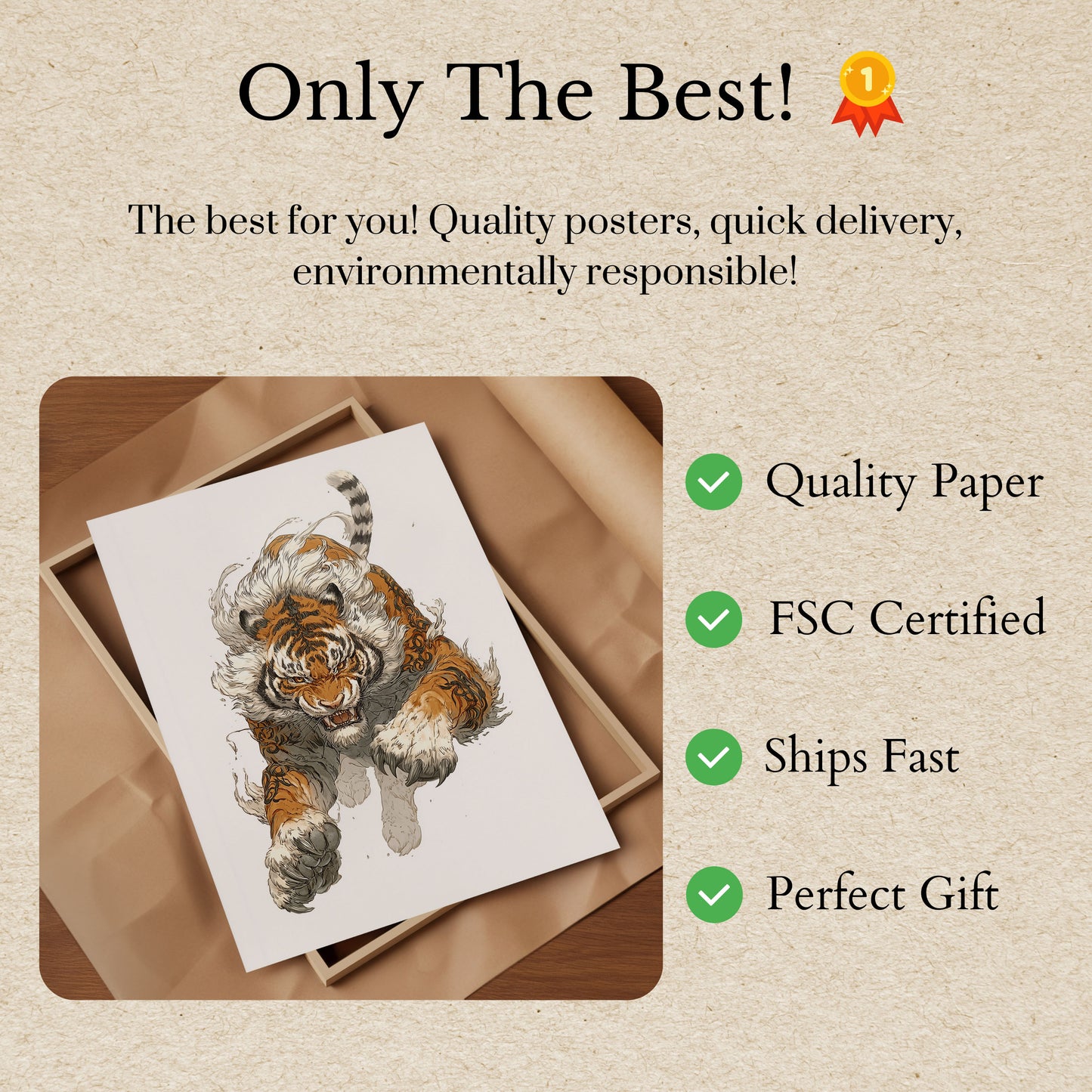 Póster de Tigre feroz acechando