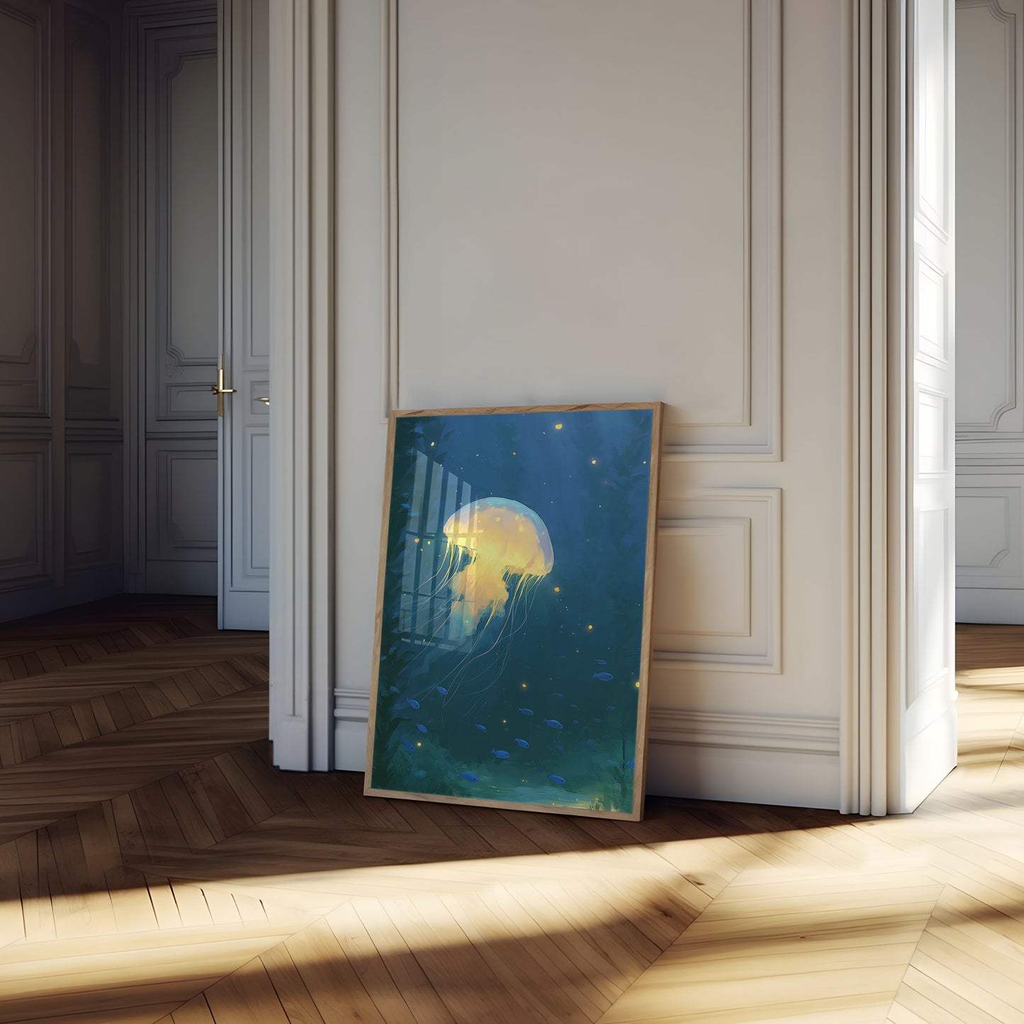 Glühende Qualle Ozean Poster