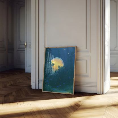 Glühende Qualle Ozean Poster