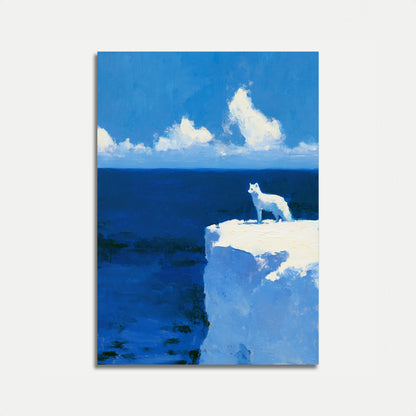 Arctic Wolf Ocean Cliff Poster