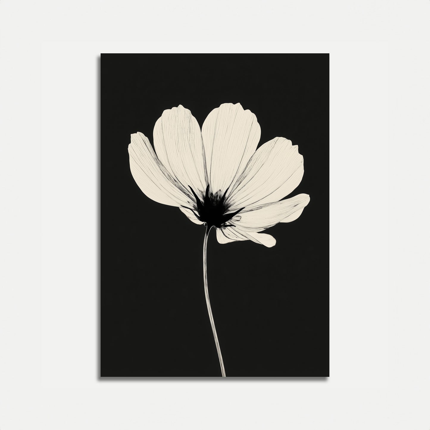 Minimalistisches Cosmos-Blumen-Plakat