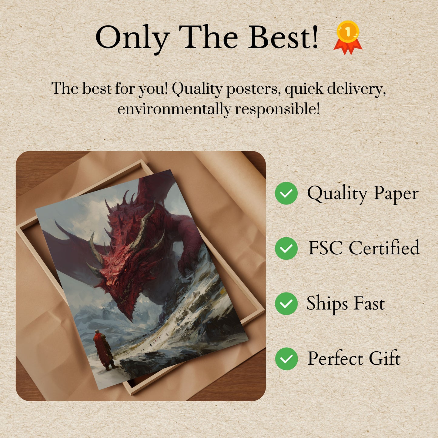 Red Dragon Mountain Guardian Poster