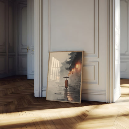 Monk in the Rain Poster