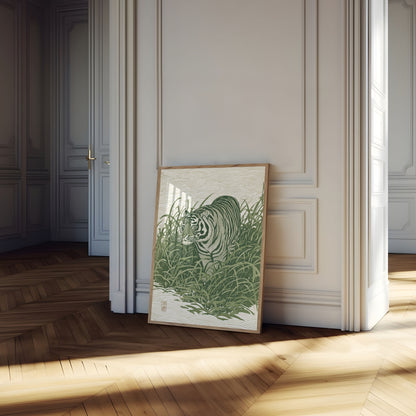 Emerald Tiger Wild Grass Poster