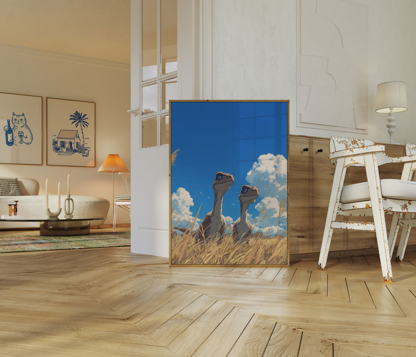 Curious Dinosaur Friends Poster