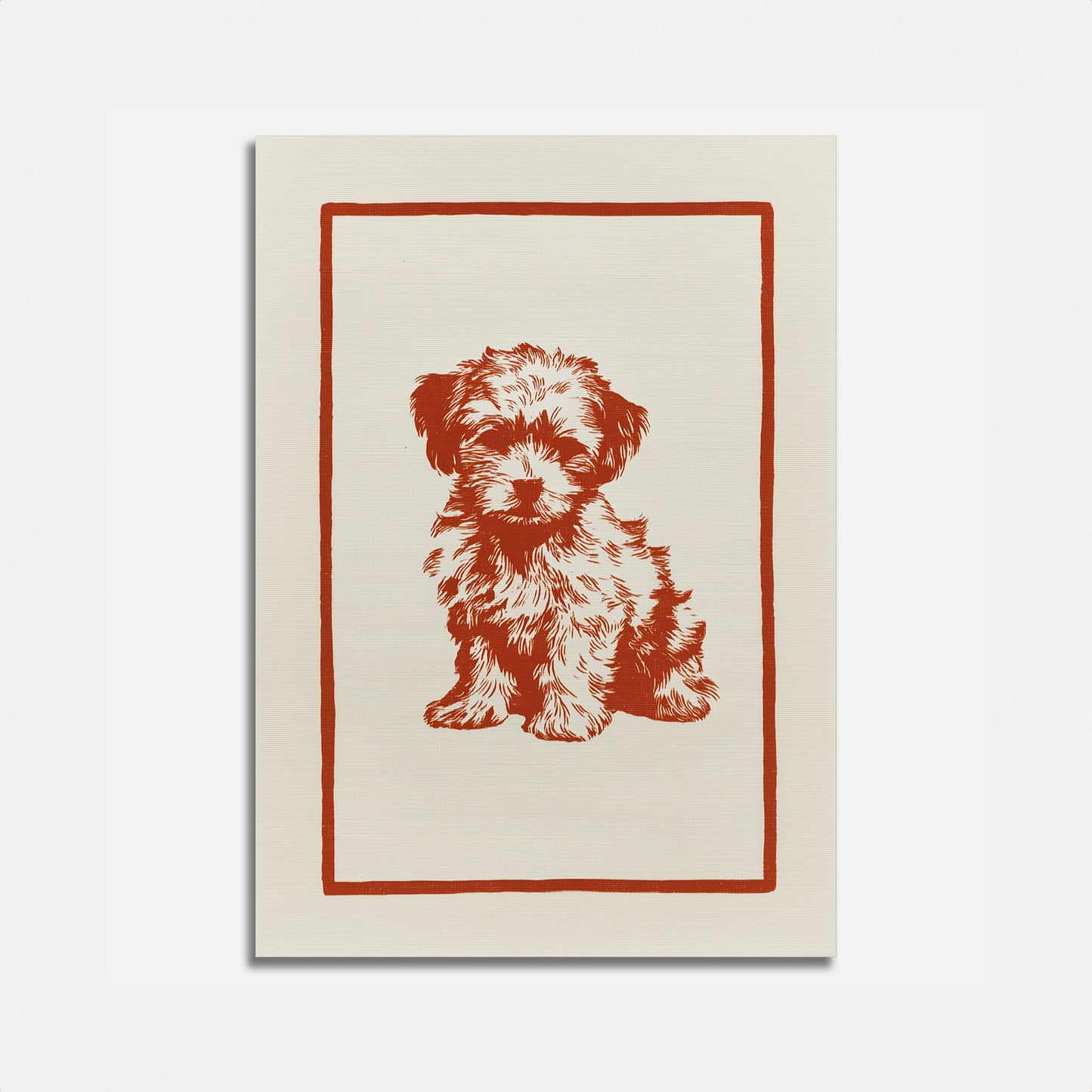 Affiche d'amour de chiot duveteux