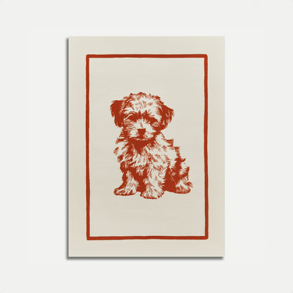 Affiche d'amour de chiot duveteux