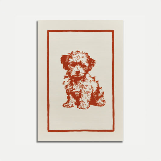 Affiche d'amour de chiot duveteux