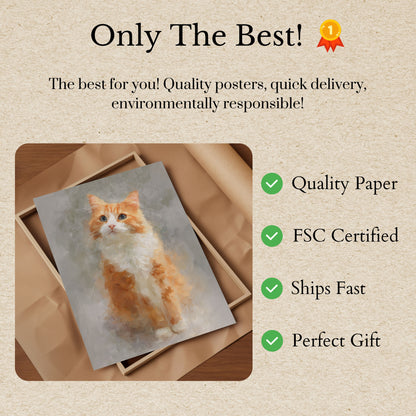 Ginger Orange Fluffy Cat Poster