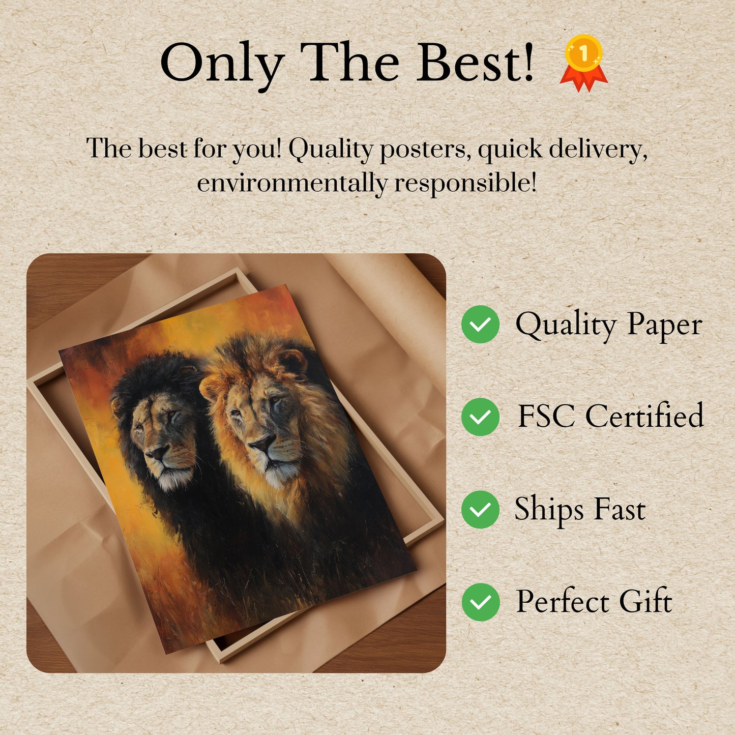 Majestic Lions Golden Hour Poster