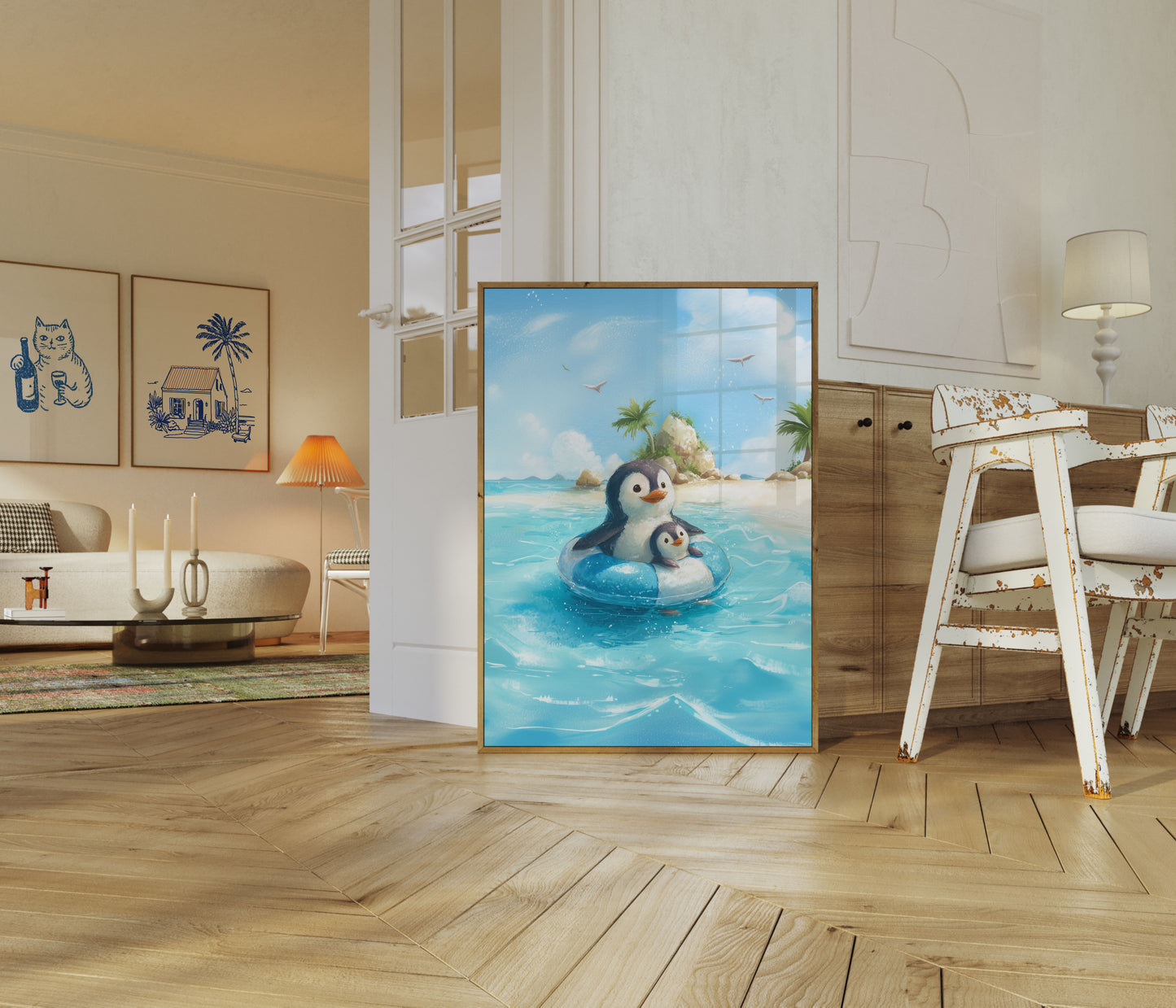 Summer Penguin Paradise Poster