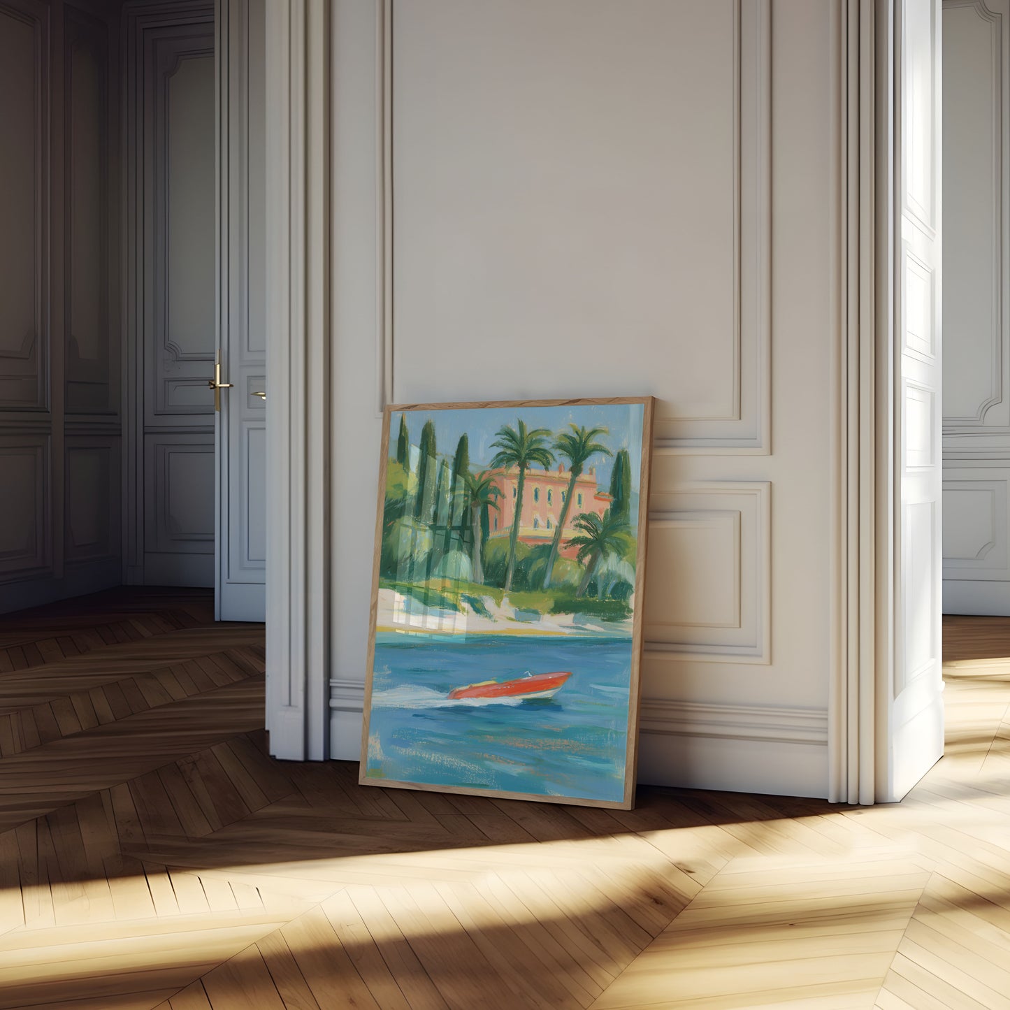 Mittelmeer-Villa Poster am Wasser