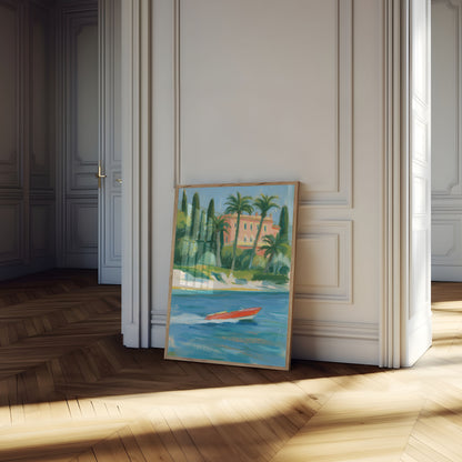 Mittelmeer-Villa Poster am Wasser