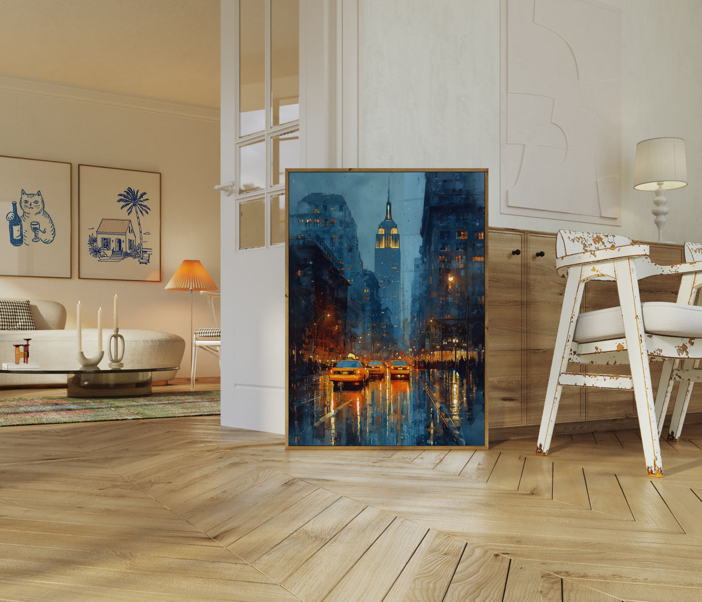 Regenachtige New York City Nachten Poster