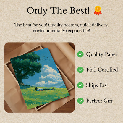 Peaceful Hillside Landscape Poster