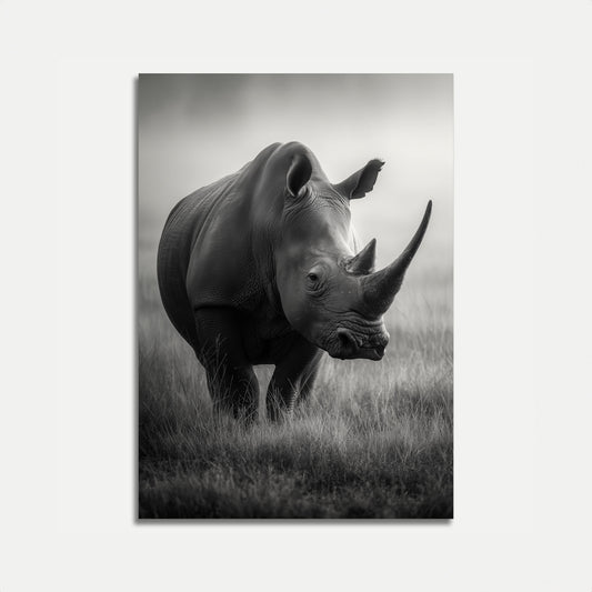 Majestic Rhino in Grasslands Poster