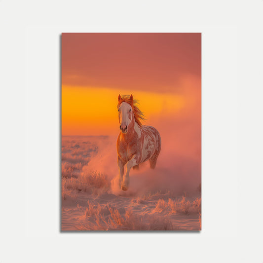 Wild Sunset Horse Poster