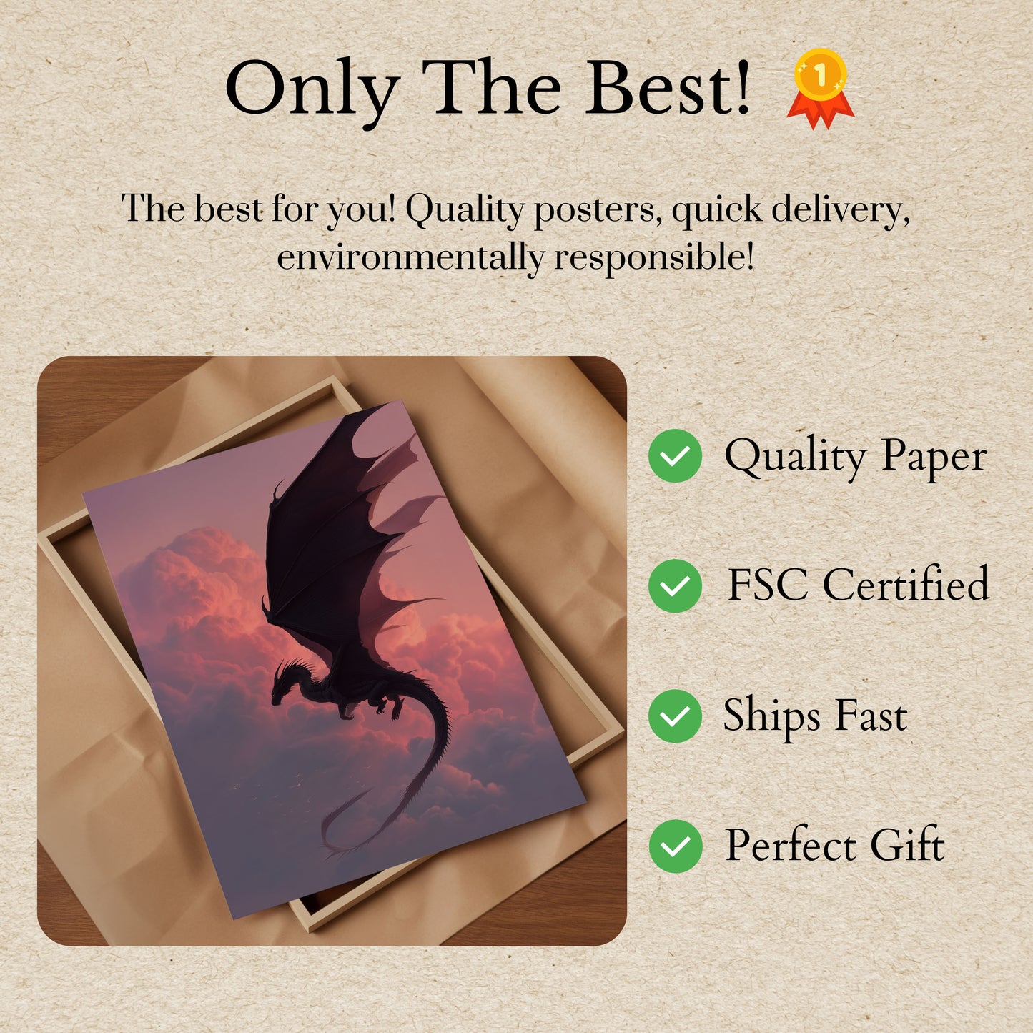 Dark Dragon Twilight Flight Poster