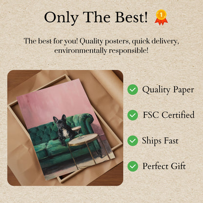 Cocktail French Bulldog Poster