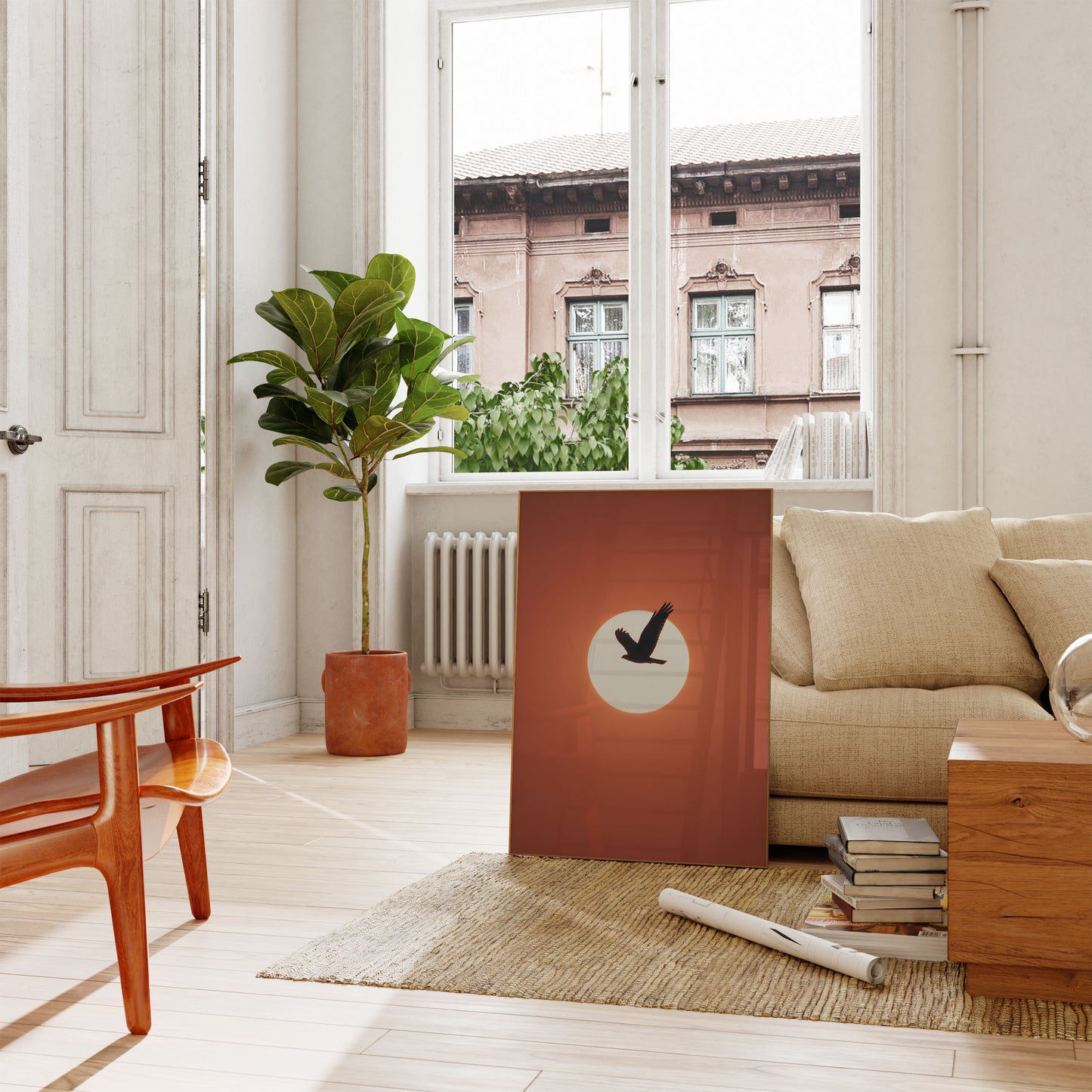 Sunset Bird Silhouette Poster