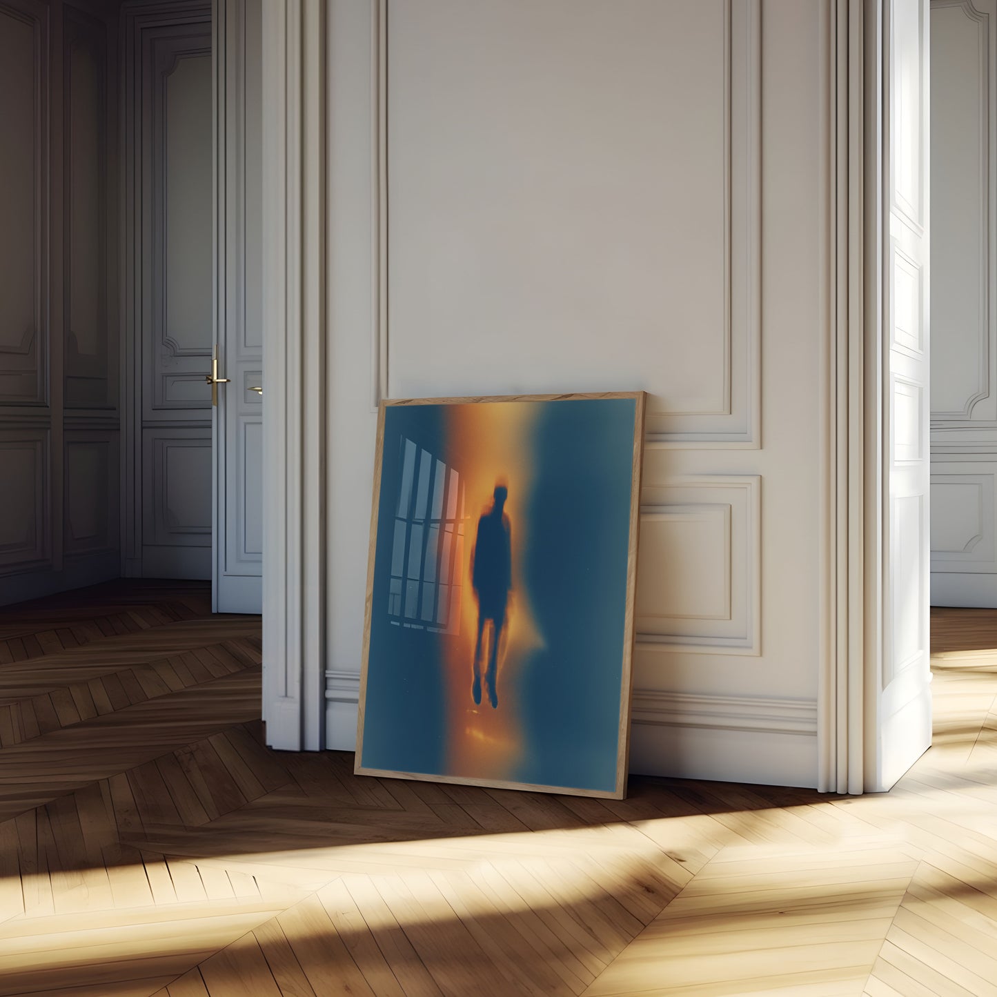 Mysterious UFO Abduction Silhouette Poster