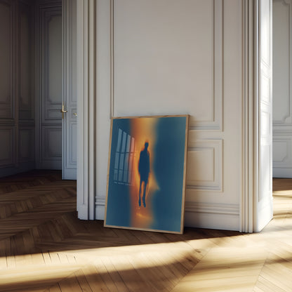 Mysterious UFO Abduction Silhouette Poster