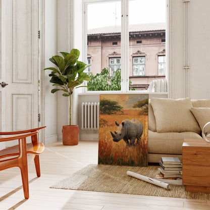 Serene Rhino Savanna Poster