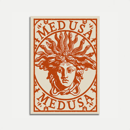 Plakát s mytologickým portrétem Medúzy